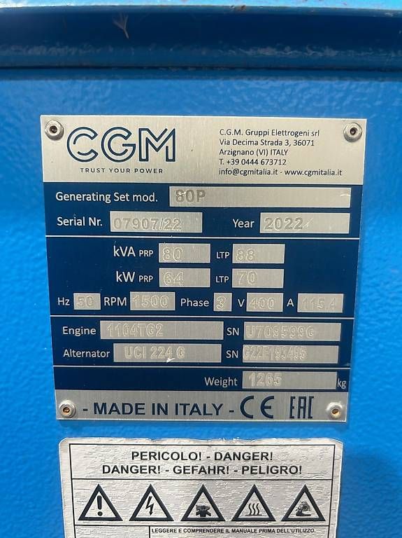 Générateurs de courant: CGM Diesel-Stromgenerator 80 kVA – D'occasion à Grüningen par Werk89.zuerich 6