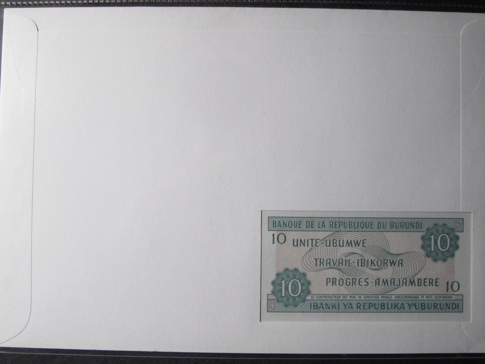 Banconote: Banknotenbrief Burundi 1971 – Usato da Wil SG venduto da fva01 1