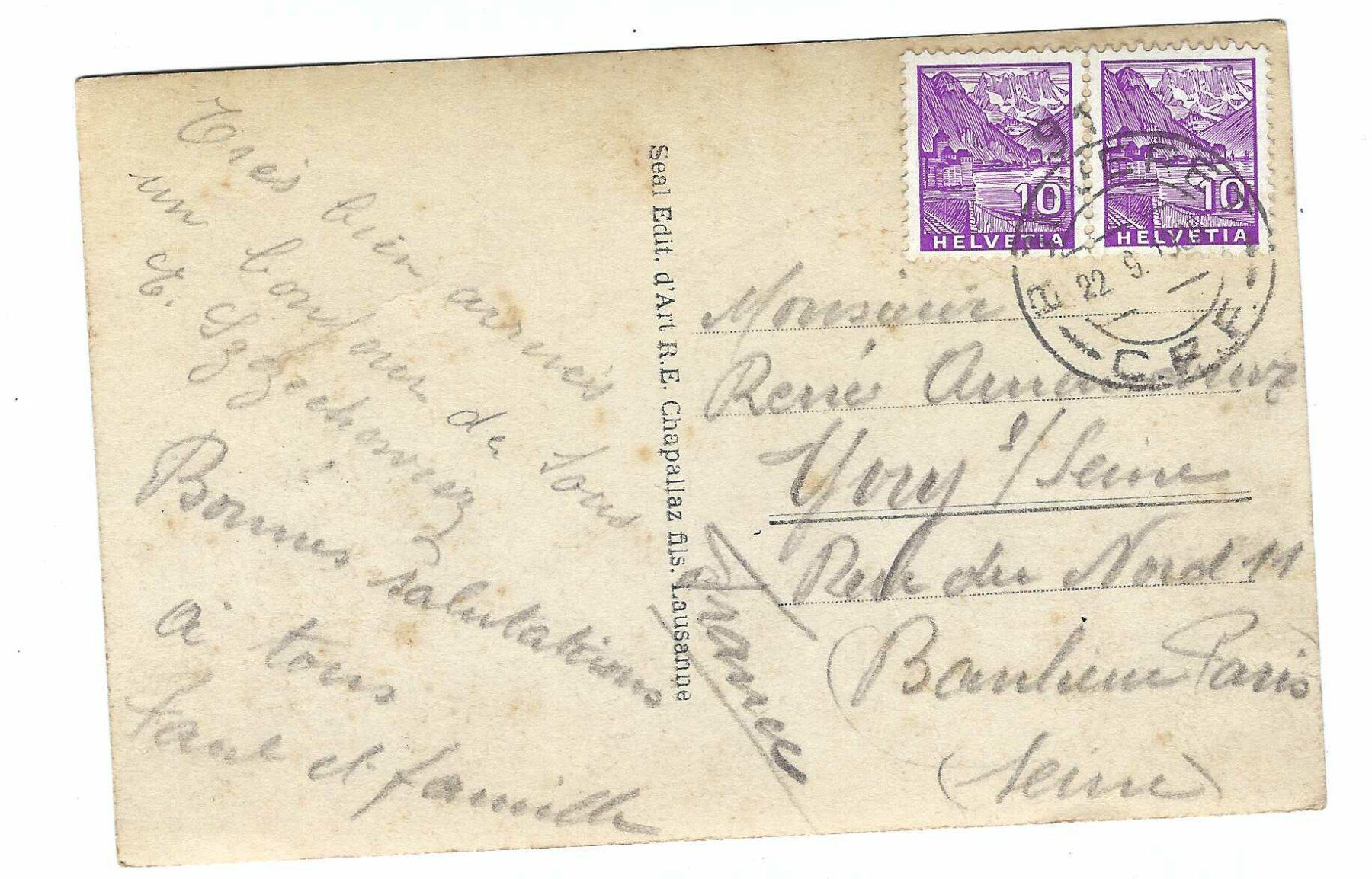 Alle Briefmarken: Bouveret C.F.F. 1935 zu – Gebraucht aus Aarau von fussball-fussball