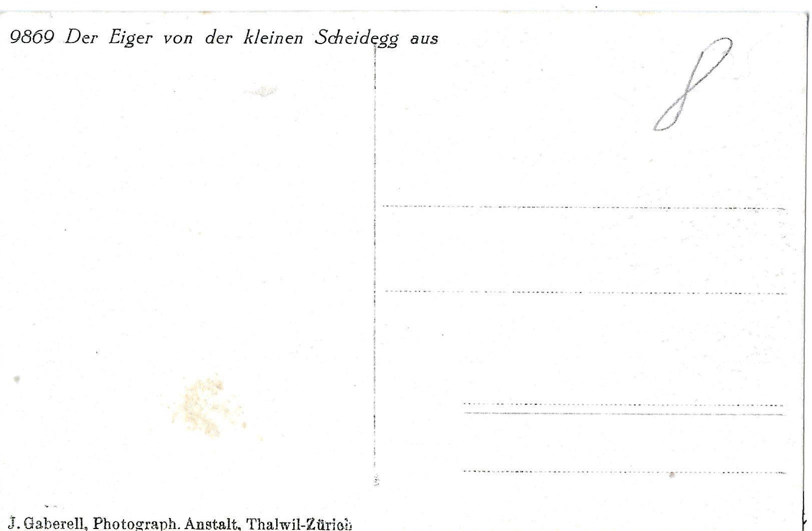 Cartoline postali: Gaberell, Eiger, Bergwelt, Fotokarte – Usato da Frauenfeld venduto da Merk52 1