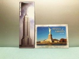 2.50 Fr.❗2x Blechschild Empire State + Liberty New York