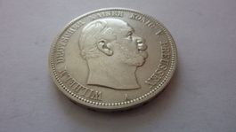 Silbermünze aus Preussen : 5 Mark König Willhelm 1876, ss+