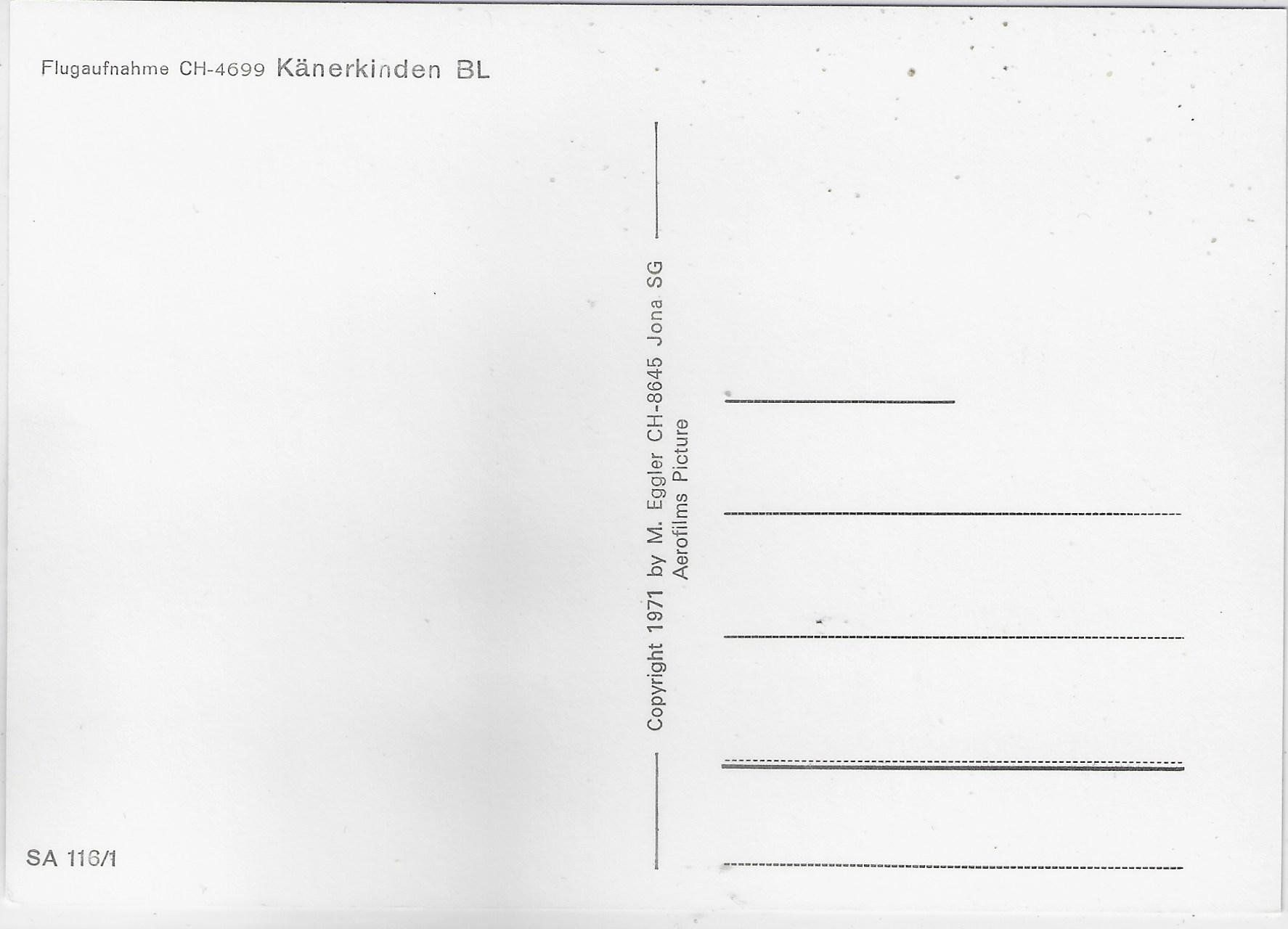 Cartoline postali: Flugaufnahme Känerkinden BL – Usato da Ettingen venduto da Kartenplanet 1
