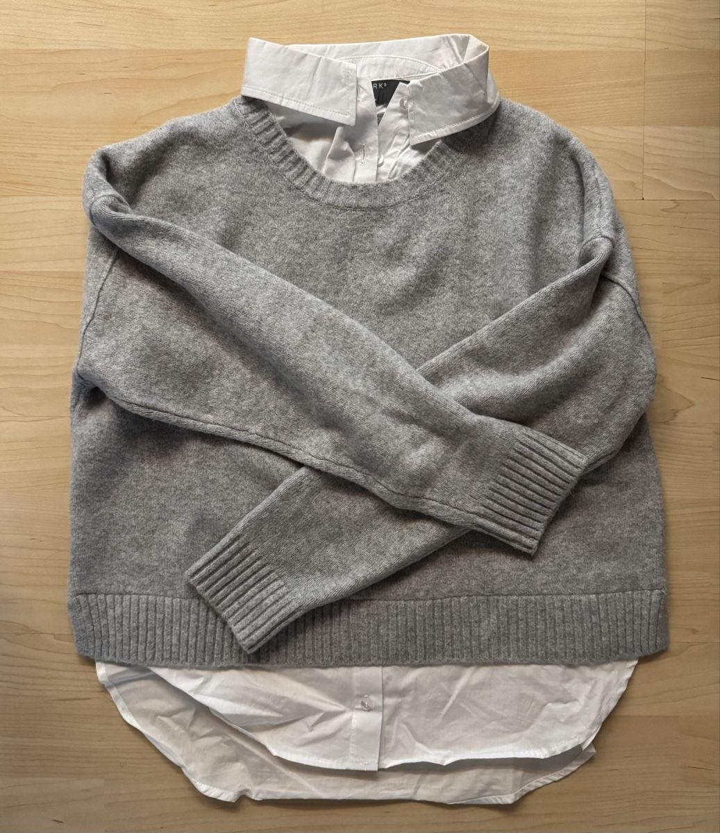 Primark Pullover & Sweatshirts: Pullover Primark mit Hemdeinsatz grau Grösse S – Neu (gemäss Beschreibung) aus Tuggen von jess_gls06