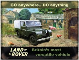 Blechschild-LAND ROVER-GO ANYWHERE-FARM - 30 x 40 cm