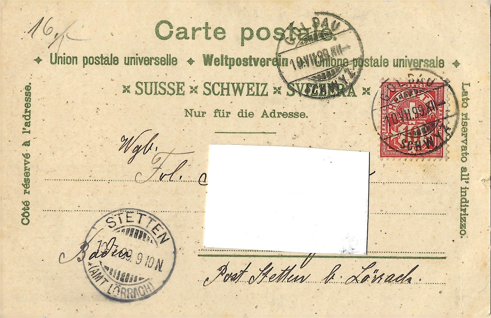 Cartoline postali: Gruss  aus  G O L D A U – Usato da Bütschwil venduto da Jackson1A 1