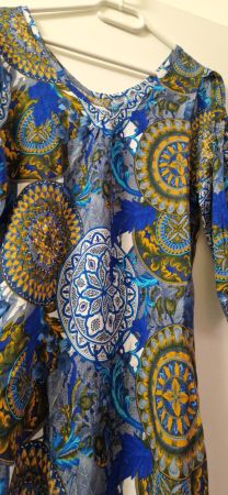 buntes neues Kleid   Grösse 44, 3/4 Aermel