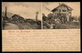AK Krattigen, Villa mit Gartenanlage und Straßenpartie
