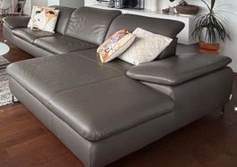 Italienisches  Ledersofa mit Longchair