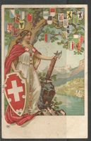Carte P de 1908 ( Les Cantons de Suisse )