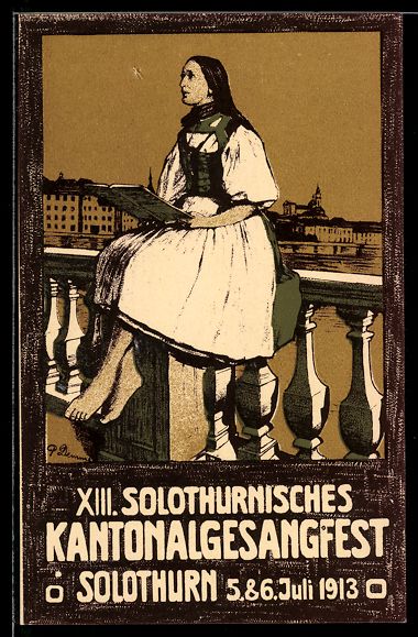 Cartoline postali: Solothurn, XIII. Solothurnisches Kantona – Usato da Berlin venduto da bartko-reher