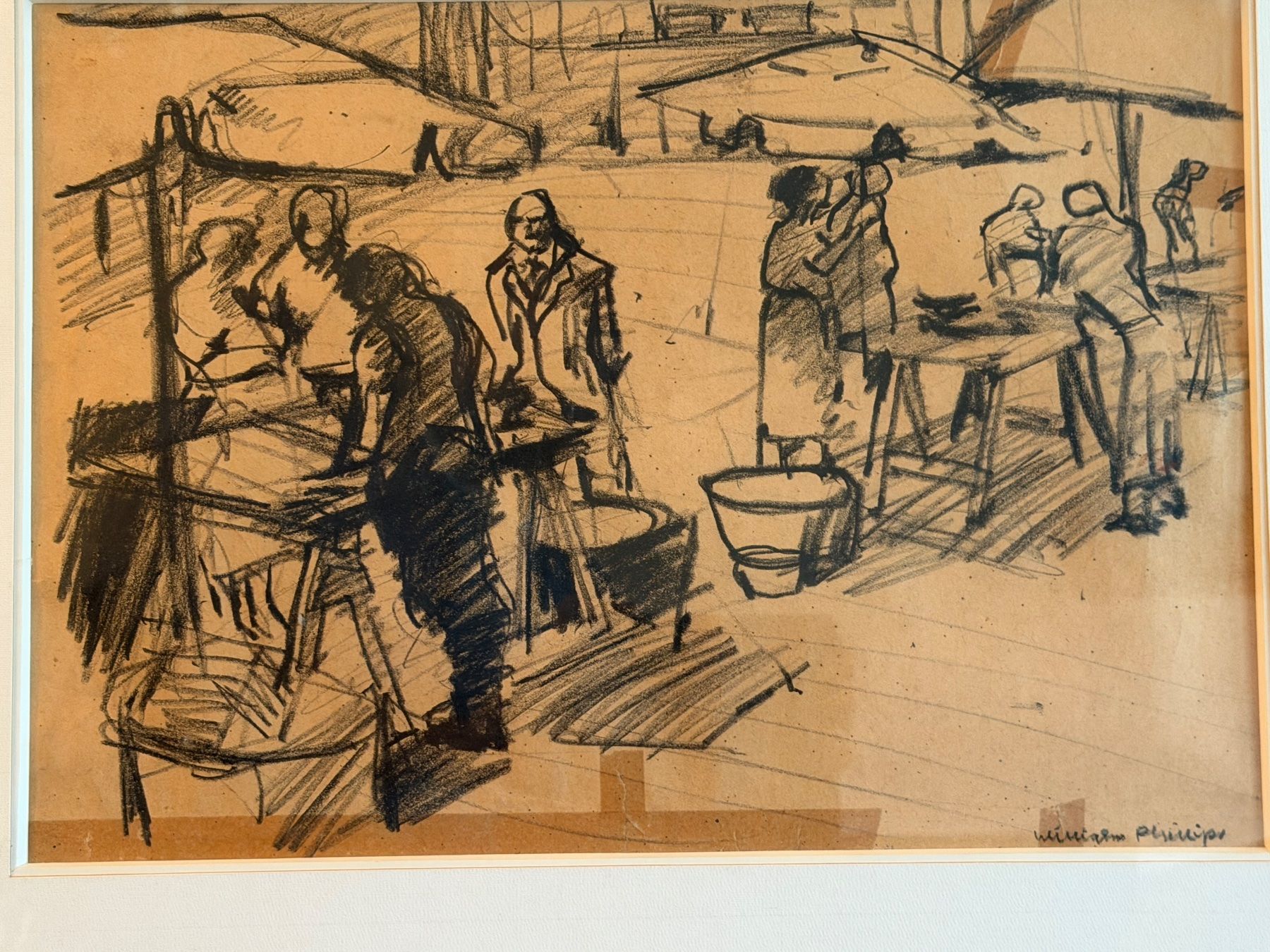 Dipinti: Phillips William / Markt / Zeichnung – Usato da Basel venduto da PAUL_ART 2