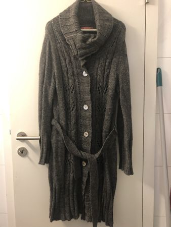 Strickmantel / Langer Cardigan aus 40% Alpakawolle