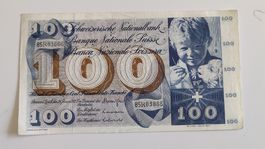Schweiz 100 Franken 1972, Sammlerstück, Banknote (WA3)