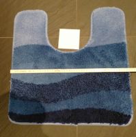 WC Vorleger, Streifen blau guter Zustand 50x50cm (2)