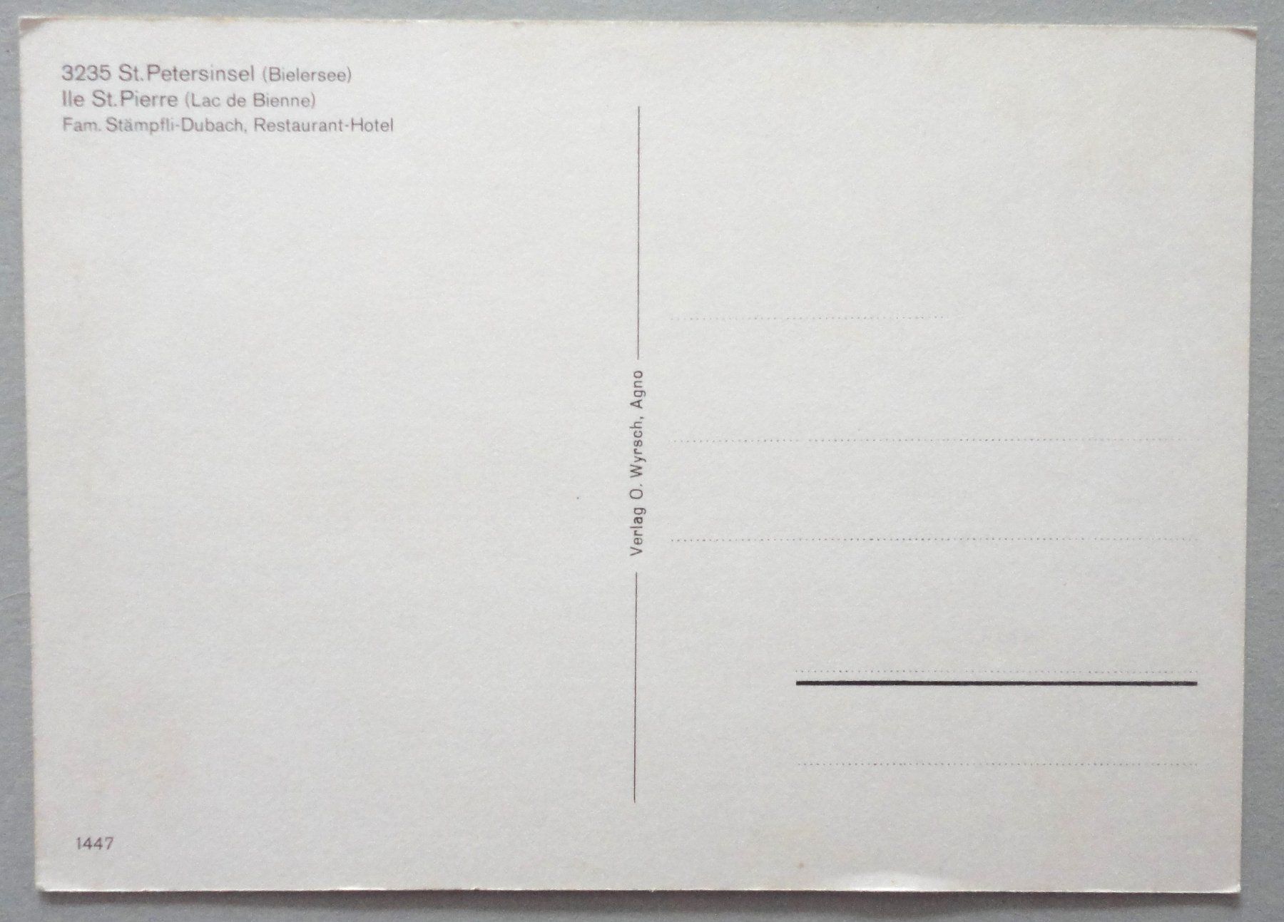 Cartoline postali: St. Peterinsel (Bielersee) – Usato da Fétigny venduto da Billy2miny 1