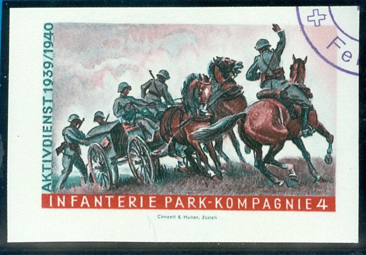 Tutti i francobolli: Infanterie Park-Kompagnie 4 – Usato da Zürich venduto da yago-rot