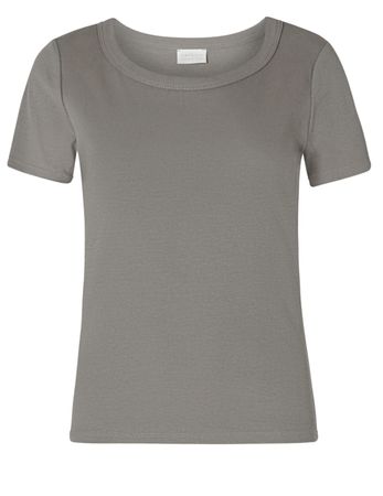 Marella Ripp Jersey Shirt uni grau 95 % Baumwolle Gr 42