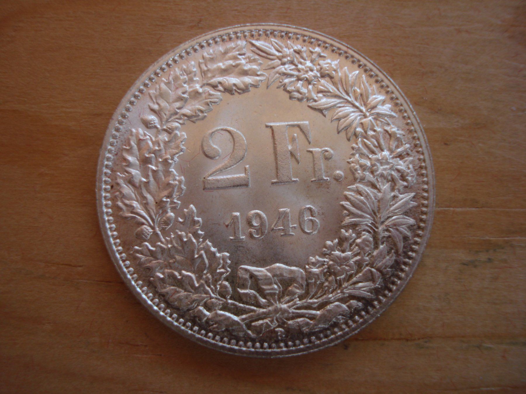 Tutti le monete: (C1) 2 Franken 1946 STGL – Usato da Erlach venduto da Net-Coins