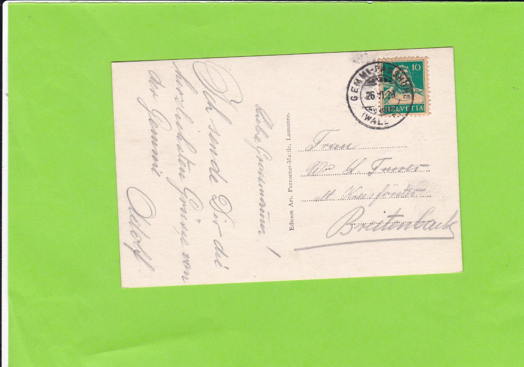 Cartoline postali: Passage de la Gemmi – Usato da St. Peterzell venduto da neckertal 1
