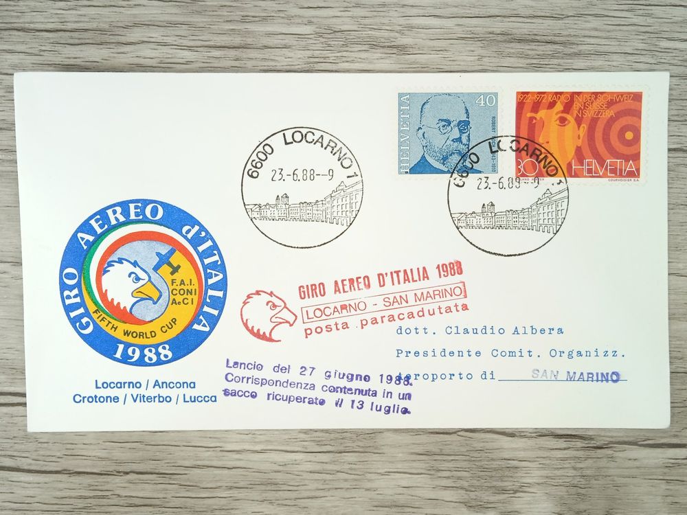 TR75 Enveloppe + Timbre Suisse 1988 Theme Aviation (Gebraucht) in ...