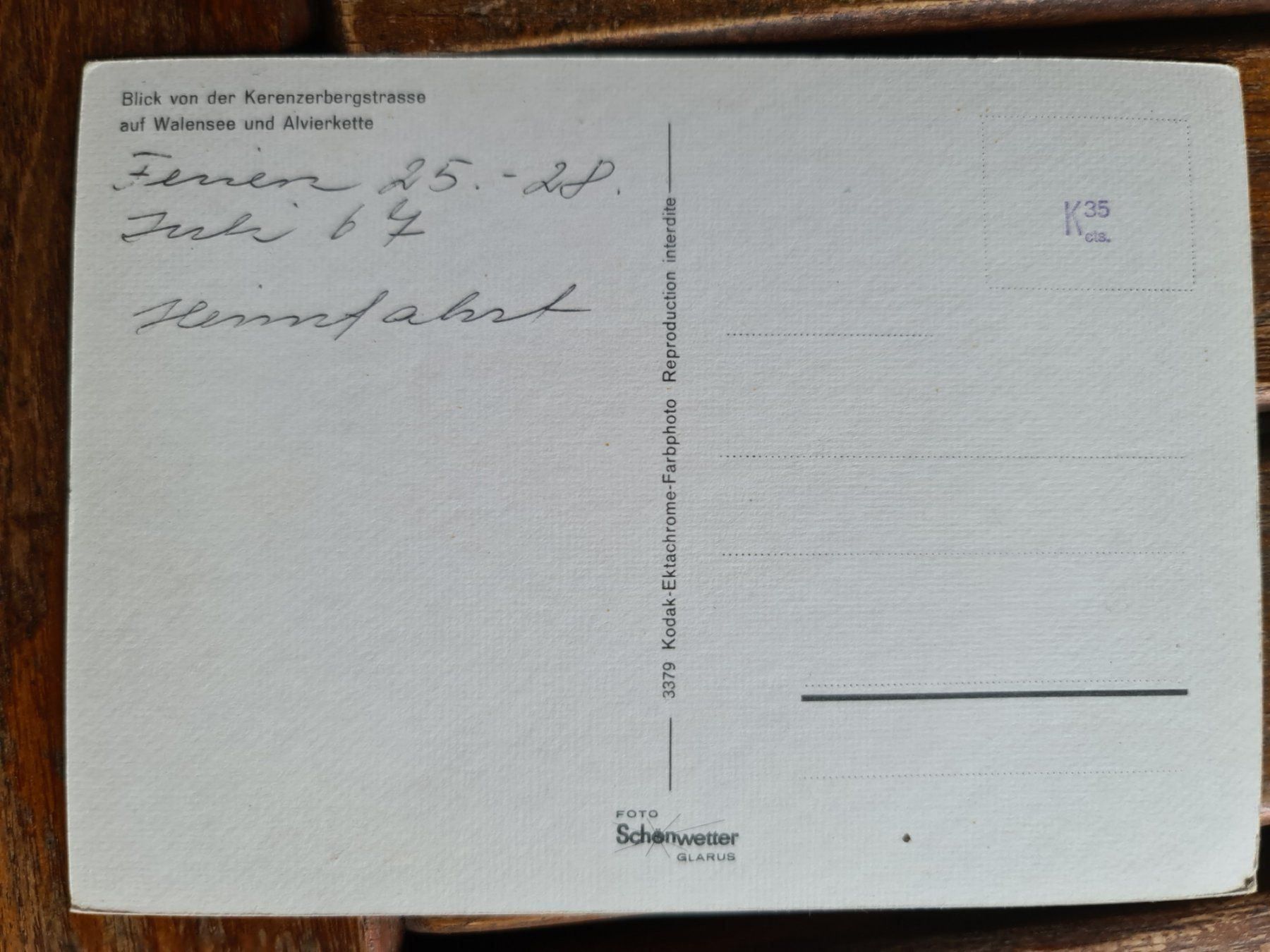 Cartoline postali: Ansichtskarte Walensee Alvierkette – Usato da Dintikon venduto da Vexi 1