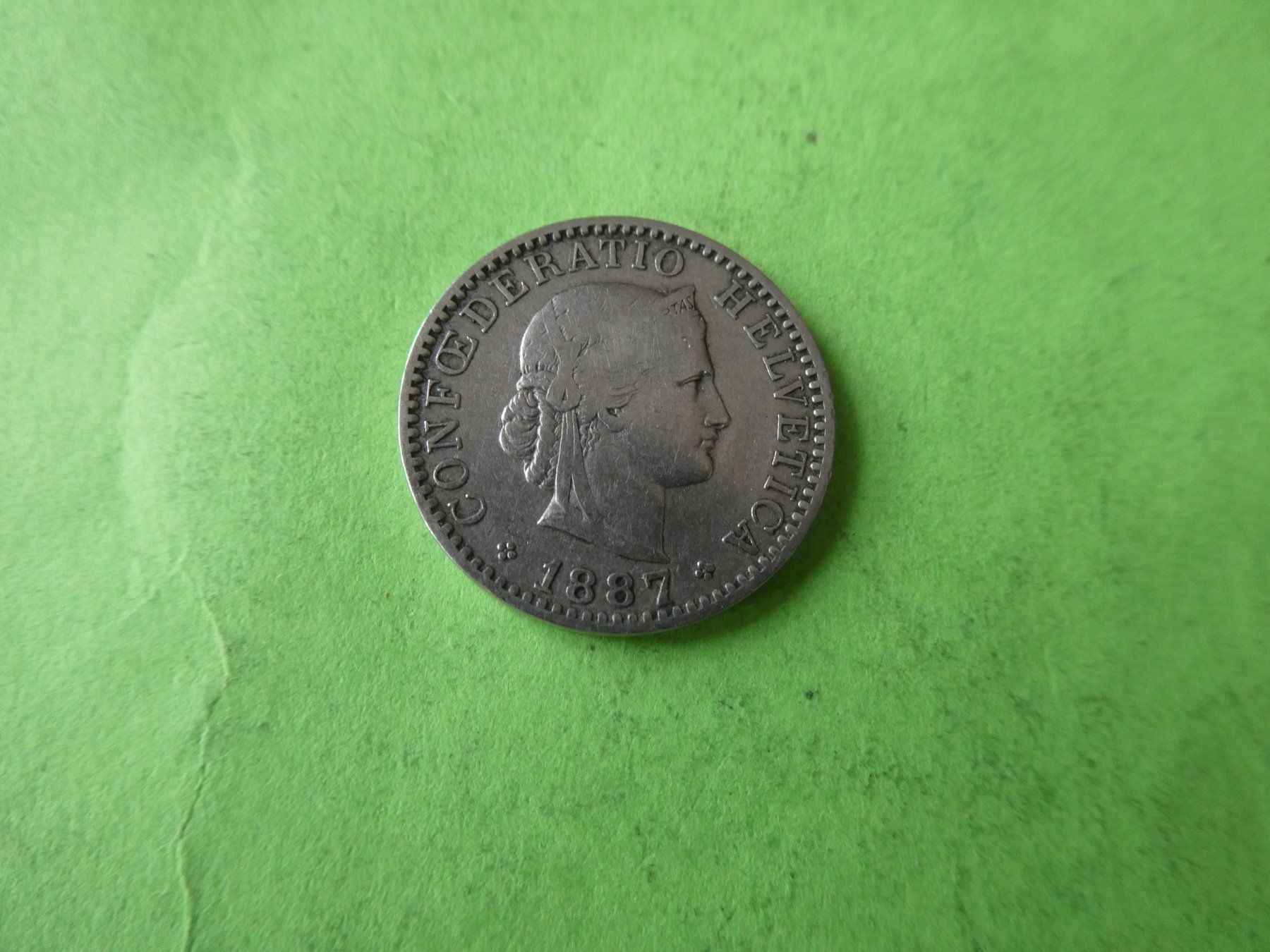 Toutes les monnaies: Schweiz 1887, 20 Rappen – Neuf (Voir description) à Hinterforst par Rohusri