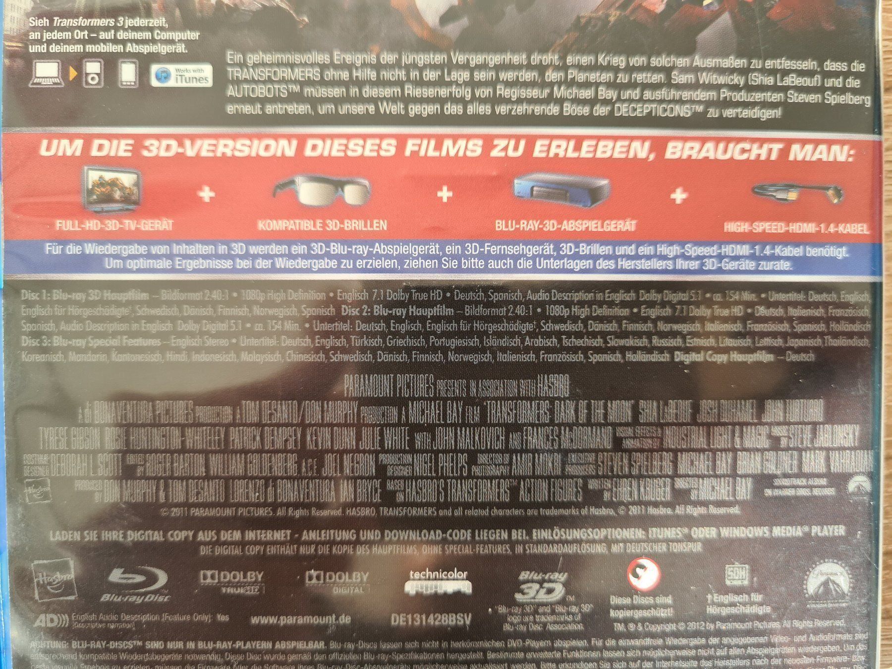 Tutti i DVDs: Transformers 3 3D - Blu-ray – Usato da Carouge GE venduto da Franllo 4