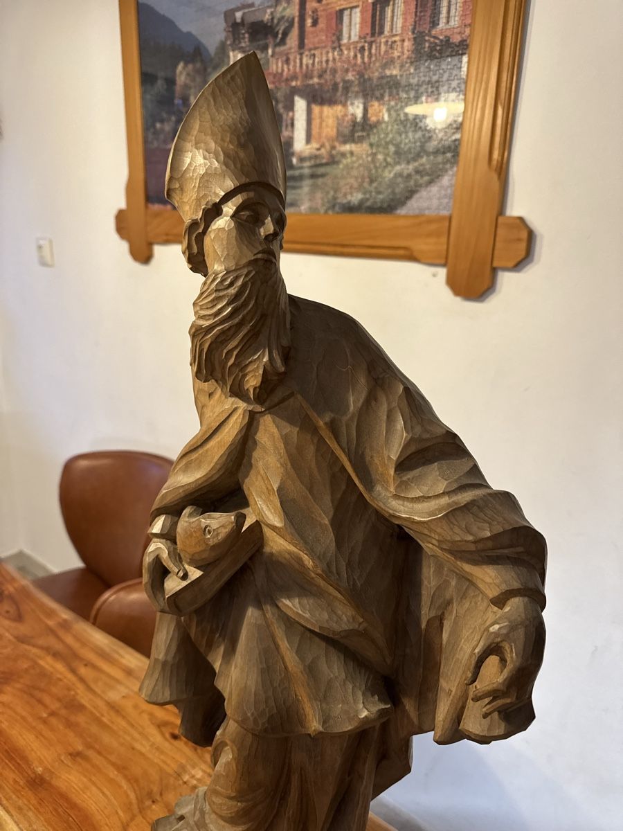 Skulpturen & Statuen: Hl. Ulrich mit Fisch holzfigur statue – Gebraucht aus Morges von SevArt 3