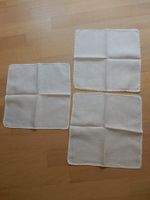 3x Nastuch älter umhäkelt Taschentuch mit Spitzen weiss