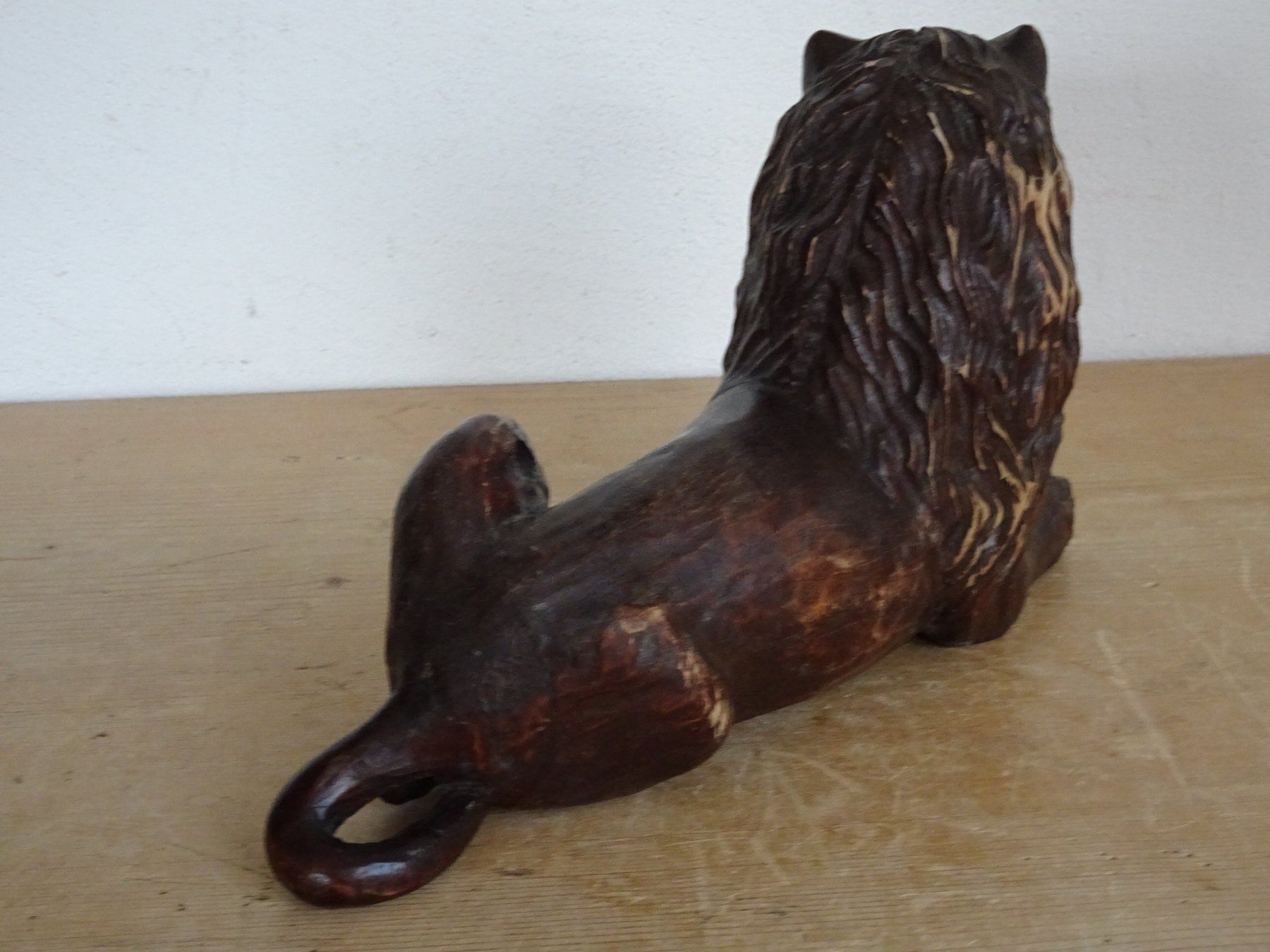 Statuette: antike Schnitzerei Holzfigur Löwe – Usato da Siebnen venduto da niki61 3