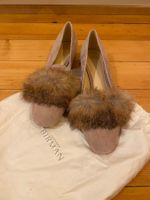 Alexandre Birman Fur-Trimmed Suede ballerinas size 39 EU