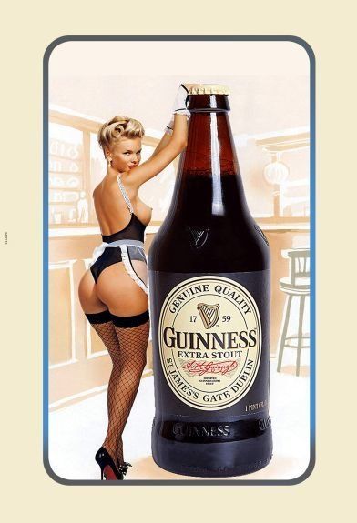 Guinness Insegne: Blechschild-GUINNESS PIN UP - EXTRA STAOUT – Nuovo e nell'imballaggio originale da Rupperswil venduto da big-one-sale