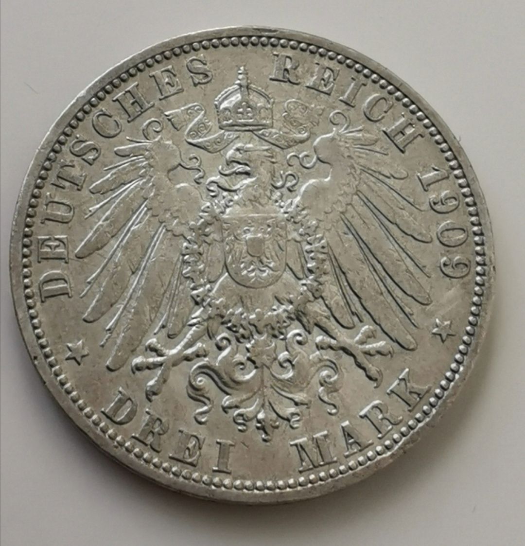 Tutti le monete: 3 Mark 1909 Deutsches Reich Silber – Usato da Zürich venduto da turbopuz 1