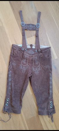 Trachtenlederhose Wiesenprinz braun Grösse 54 kurz neuwertig