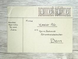 TR80 Enveloppe + Timbre Suisse 1943