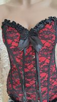 Corsage in rot schwarz Spitze Gr. XL