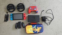 Nintendo Switch+Etui+Lenkräder+Pro Controller AB 1 CHF