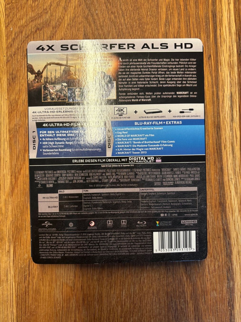 Tutti i DVDs: Warcraft The Beginning 4K Ultra HD + Blu-ray – Usato da Wohlen AG venduto da doelk 1