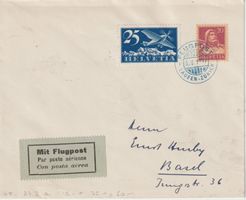 SF 24.2a, FLUGPOST LAUFEN - ZURICH, Fr 50.--