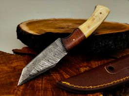Geprüft! 1A Knife Faltenstahl DAMASCUS Damast Jagd Messer