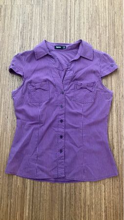 Bluse Damen Lila Streifen Grösse M