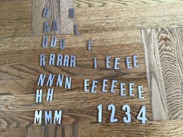 Metallbuchstaben und Zahlen Sortiment