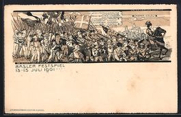 Basel, Festspiel 1901, die Banner der 10