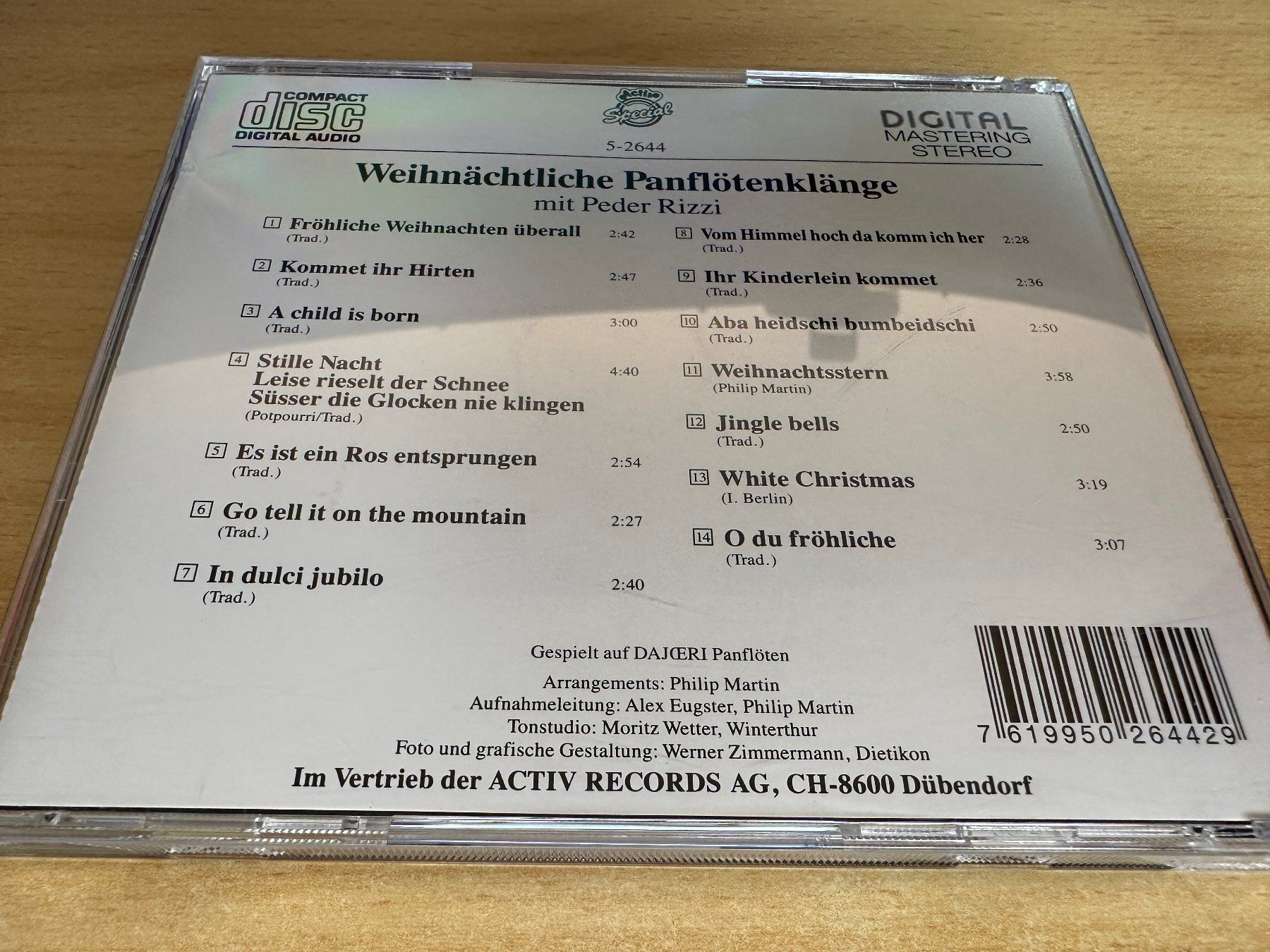 CD: Rizzi Peder - Weihnächtliche Panflötenklänge – Usato da Rikon im Tösstal venduto da Alpenmutz 1