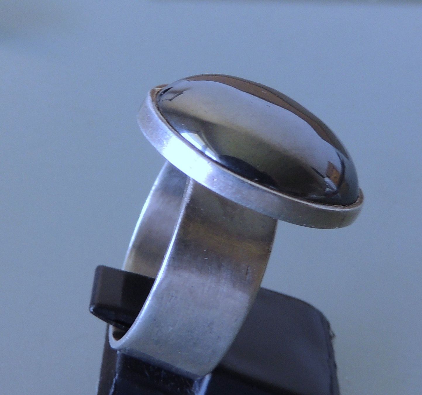 Anelli: Silber 835 Hämatit Fingerring Gr. 61 – Usato da Waldenburg venduto da schaller707 1