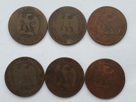 6x 10 Centimes Lot Nr 8