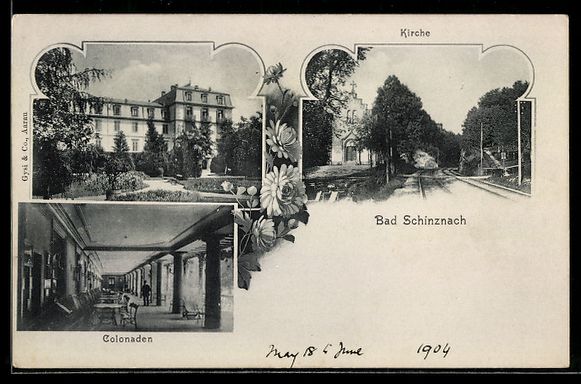 Cartoline postali: AK Bad Schinznach, Kirche, Colonaden – Usato da Berlin venduto da bartko-reher