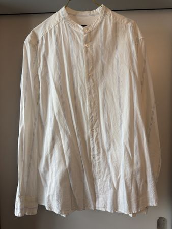 Hemd SUIT Elmer gestreift Stehkragen Grösse L weiss blau
