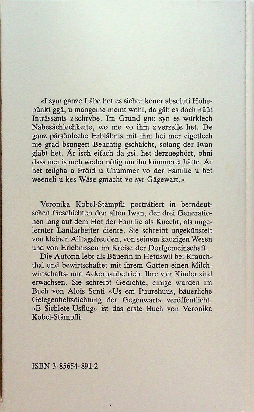Libri: V. Kobel Stämpfli E Sichlete-Usflug Dialekt – Usato da Reitnau venduto da Zaomir 1